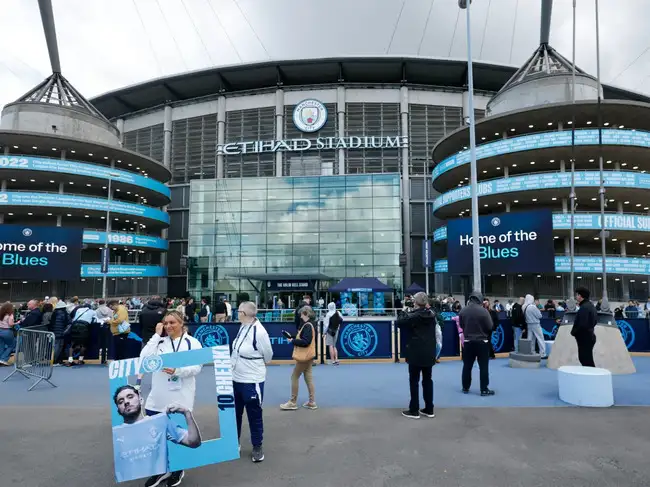 Soccer Football - Premier League - Manchester City v Coventry City - Etihad Stadium, Manchester, Britain - September 5, 2026 General view outside the stadium before the match Action Images via Reuters