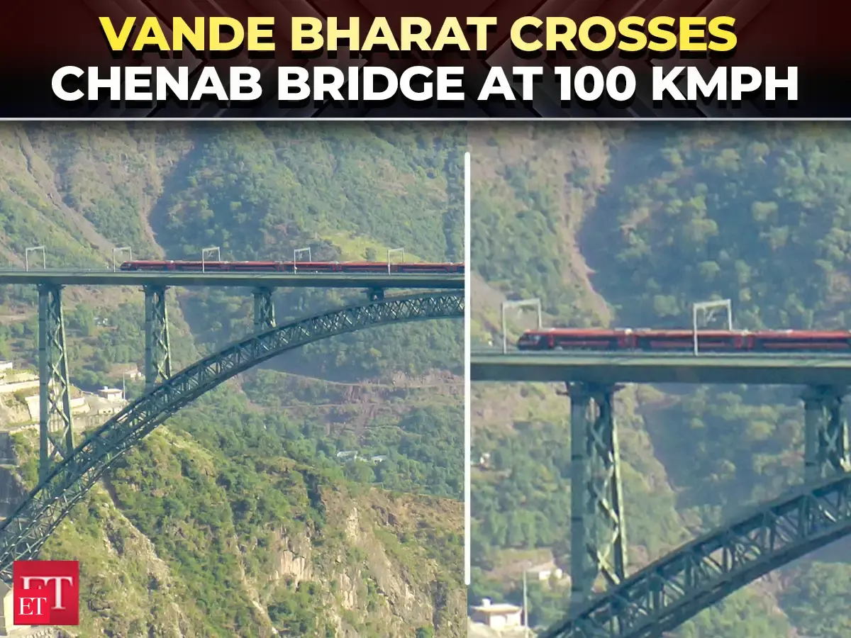 Vande Bharat races across Chenab Bridge at 100 kmph following increase ...