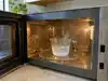 Caked-on microwave food can loosen without hard scrubbing; boil 6 tablespoons of baking soda in 1 cup of water, then let it cool inside