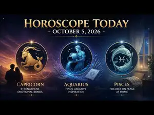 ​Horoscope Today, October 5, 2026: Capricorn Connects More Deeply, Aquarius Lets Ideas Flow and Pisces Finds Comfort in Familiar Surroundings (AI Image)​