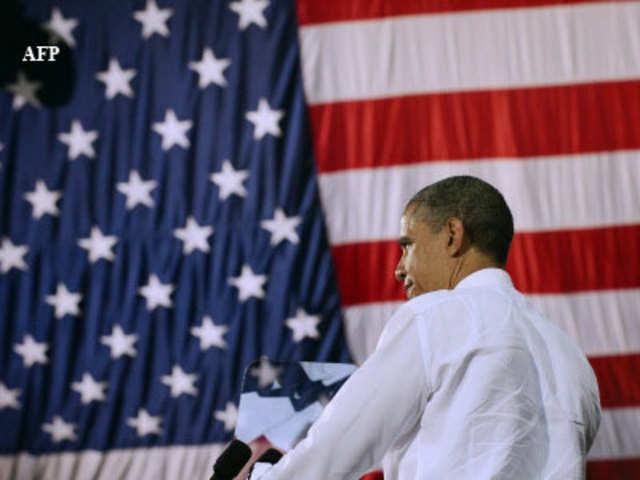 Barack Obama speaks during a campaign