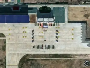 A satellite image shows what security analysts believe are Y-8 light attack fighters and support vehicles at a new China-Laos joint training facility in Ban Keun, Vientiane Province, Laos, September