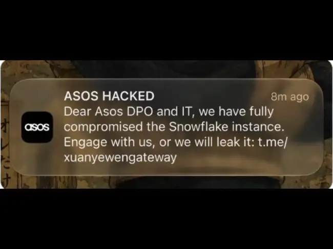 ASOS data breach: ASOS hacked? A threatning 'we will leak it' alert has ...