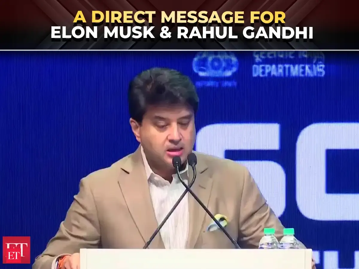 Telcom Minister Scindia's sharp jibe at Elon Musk & Rahul Gandhi: 'India doesn't allow monopoly... - The Economic Times Video | ET Now