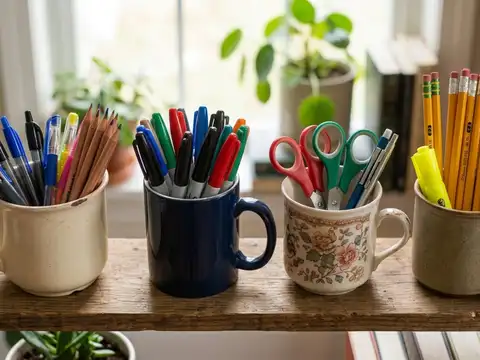 Use them as pen and stationery holders