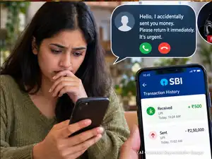 Bank customer spots huge unknown money in account, receives a call pressuring him to return it immediately, ends up approving even higher amount; warns SBI