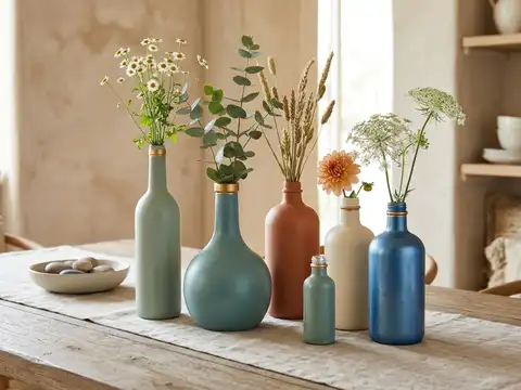 Make a painted bottle centrepiece