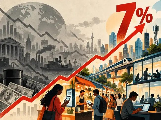 International Monetary Fund has increased its growth forecast for India to 7% for 2026 (AI generated image)
