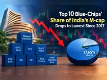 Top 10 blue-chips’ share of India’s m-cap drops to lowest since 2017<br>