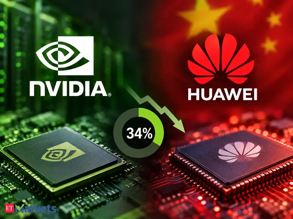 Nvidia’s share of China AI chip market falls to 34% as Huawei gains ground