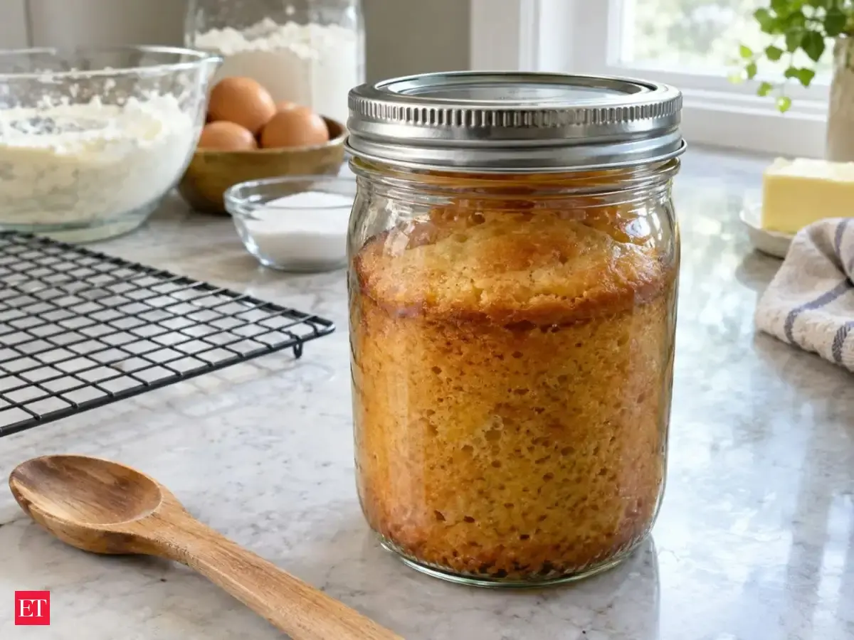 Cake baked inside a sealed canning jar may look like a clever shelf ...
