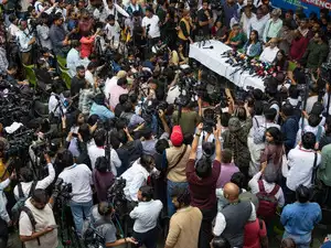 CJP founder Abhijeet Dipke questions Prime Minister Narendra Modi’s backing for Chief Election Commissioner Gyanesh Kumar during a press conference in New Delhi on Thursday.<br>