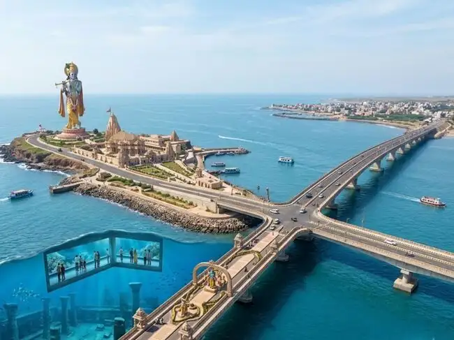 Bet Dwarka Corridor: Underwater darshan, 108-foot Krishna statue, how ...