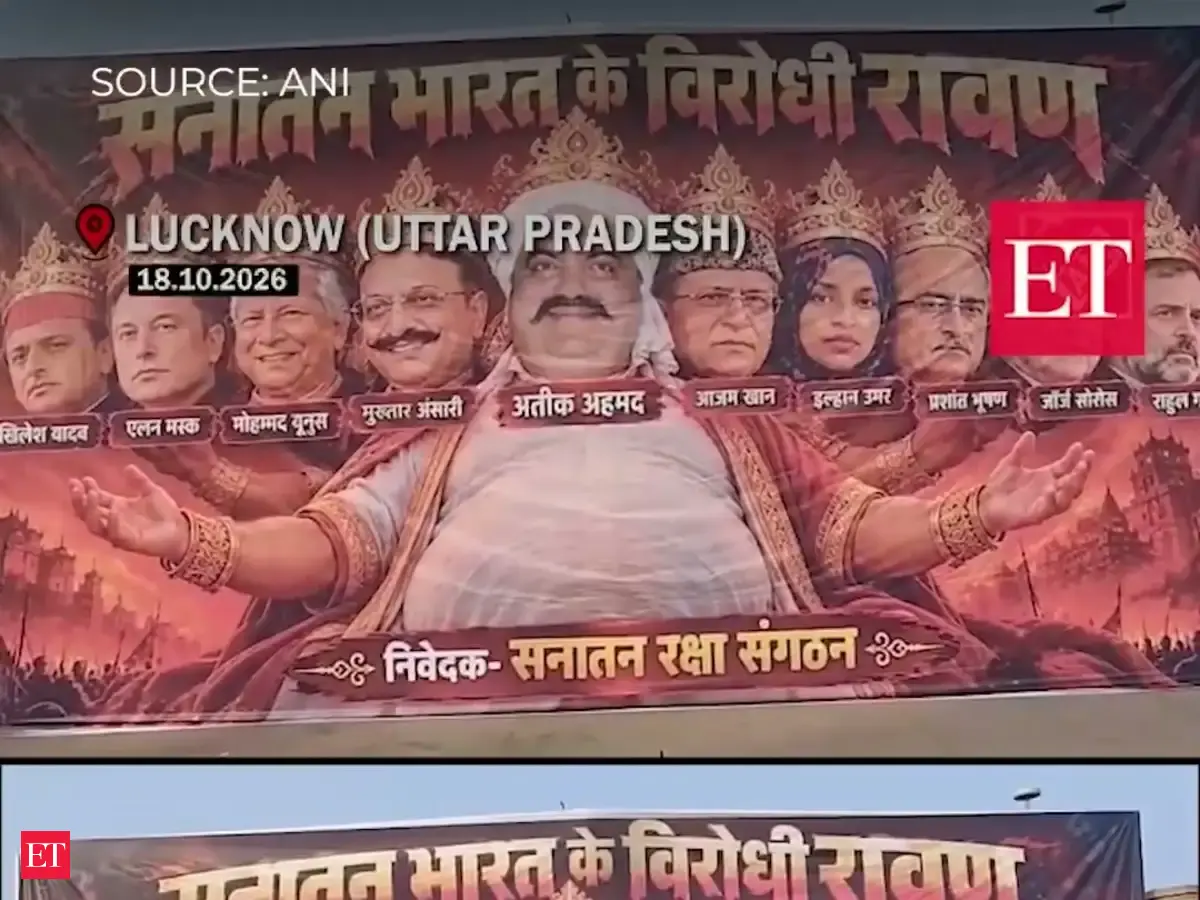 ‘Sanatan Bharat Ke Virodhi Ravan’ posters featuring Rahul, Akhilesh ...