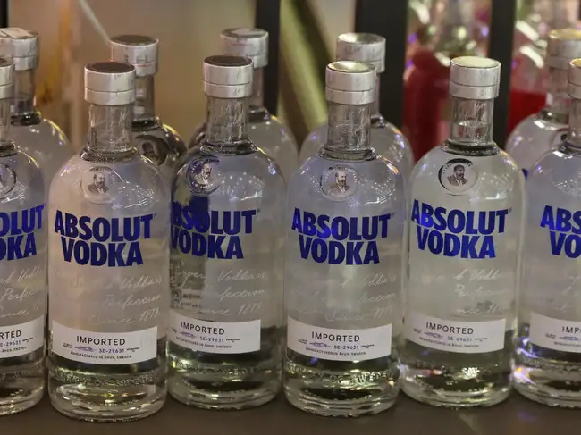 FILE PHOTO: Bottles of Absolut vodka, produced by Pernod Ricard, are displayed at a wine shop in Gurugram, India, May 27, 2026.