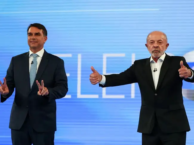 Televised debate of Flavio Bolsonaro and Lula ahead of the presidential election runoff in Rio de Janeiro