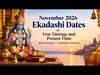 November 2026 Ekadashi Dates: Rama Ekadashi & Devutthana Ekadashi Vrat Timings, Parana Time and Significance