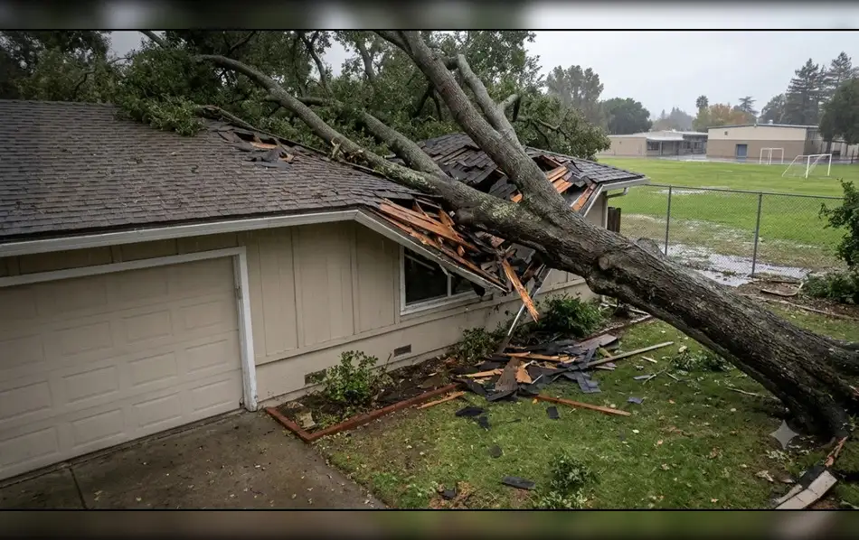 Home insurance: An old tree fell on her California home, leaving Angela ...