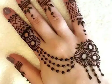 Ring and Chain Mehndi Design