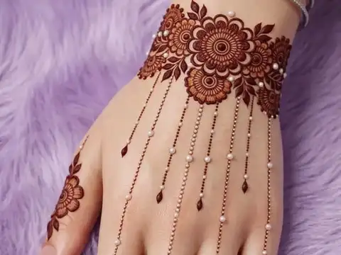Pearl Chain Mehndi Pattern