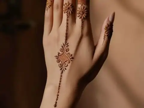 Mehndi Design With Hanging Charm