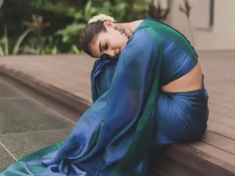 Nayanthara's blue and green saree