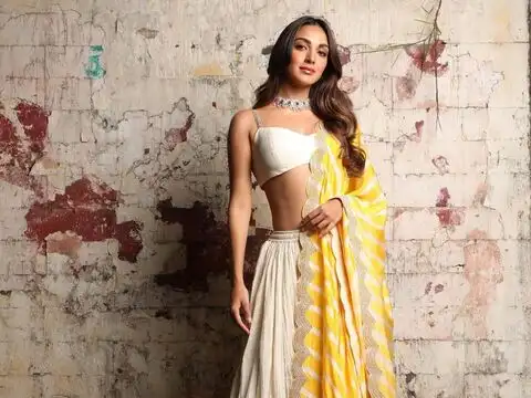 Kiara Advani's yellow and white saree