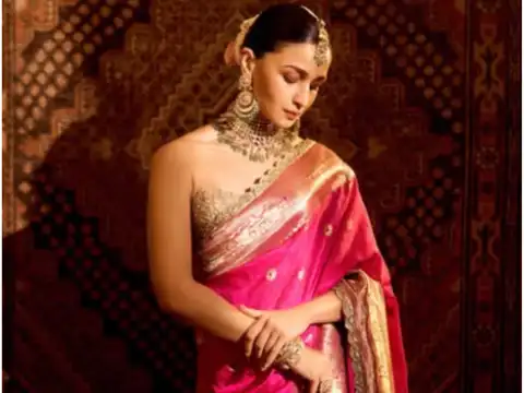 Pink silk saree for timeless festive glamour