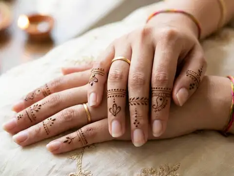 Minimal finger mehendi design 