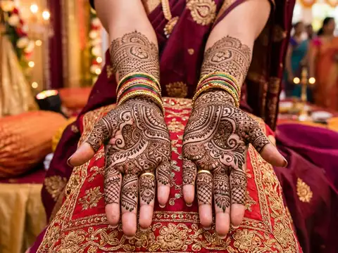 Traditional full-hand mehendi design