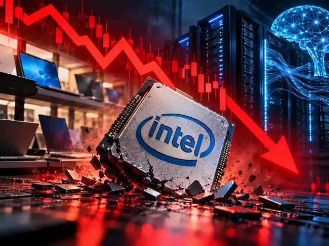 Intel plunges 25% as weak PC demand and AI costs trigger global chip selloff