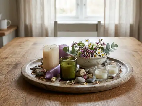Use leftover decorative candles as centrepieces 