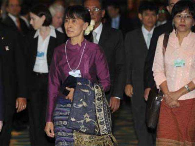 Aung San Suu Kyi during the 21st WEF on East Asia in Bangkok