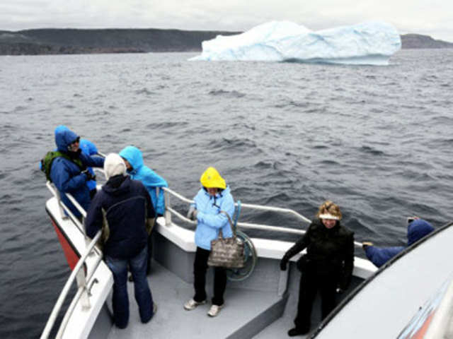 An iceberg near Newfoundland attracts tourists