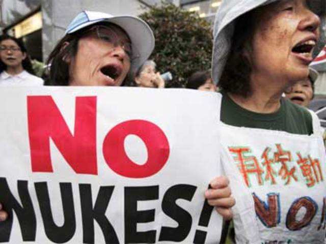 An anti-nuclear plant rally in Tokyo