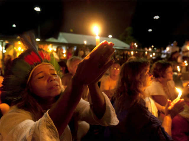 People stage a vigil for the environment during the People's Summit at Rio+20