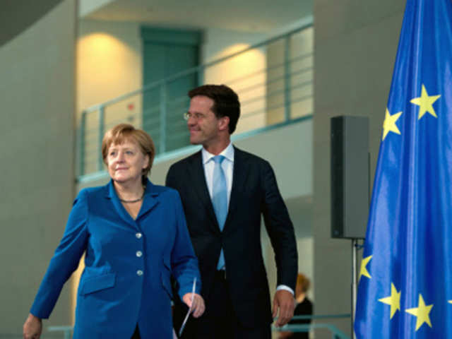 German Chancellor Angela Merkel and her Dutch counterpart Mark Rutte