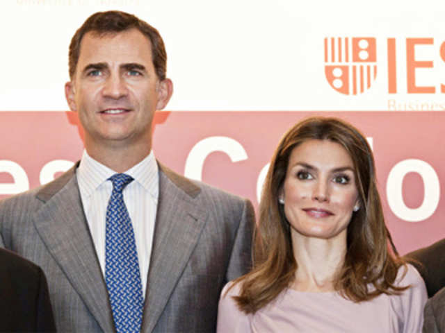 Spain's Crown Prince Felipe and his wife Princess Letizia