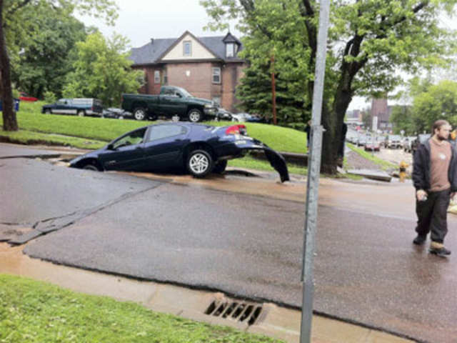 Heavy rains in Duluth, Minnesota