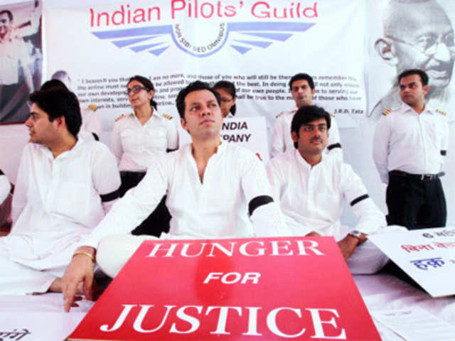 Air India pilots on hunger strike