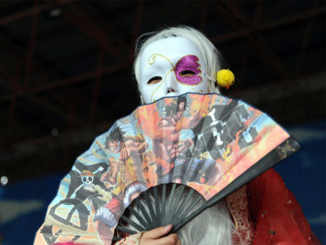 A Chinese youth dressed at a cosplay gathering in Hefei