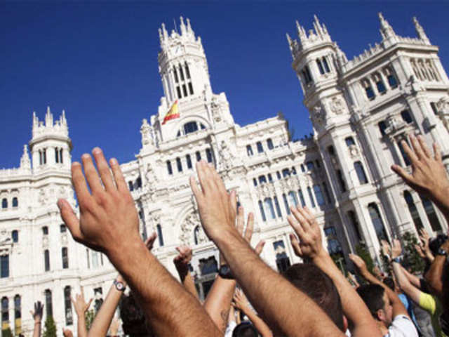 Protest  in Madrid against government austerity measures