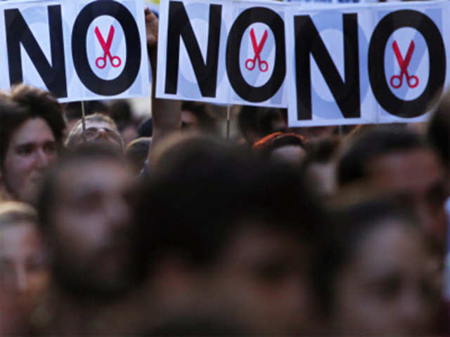 Demonstrations in Madrid against austerity measures