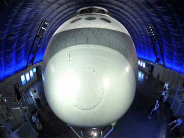 View of the nose of the Space Shuttle Enterprise