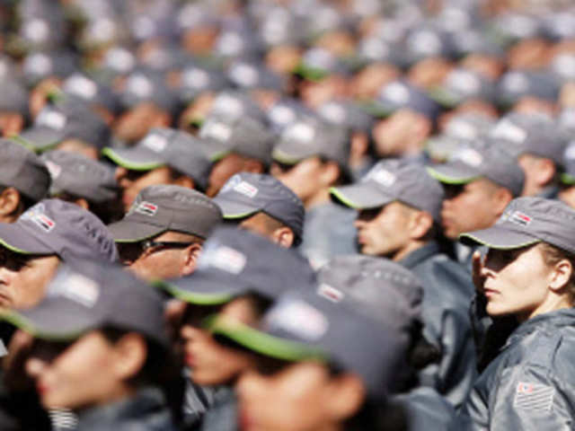 Graduation ceremony of police officers in Sao Paulo