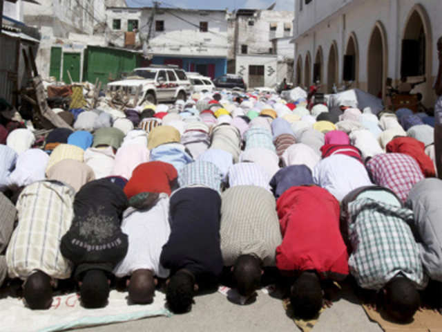 Muslims attend Ramadan prayers