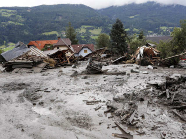 Flood waters in southeastern Austria