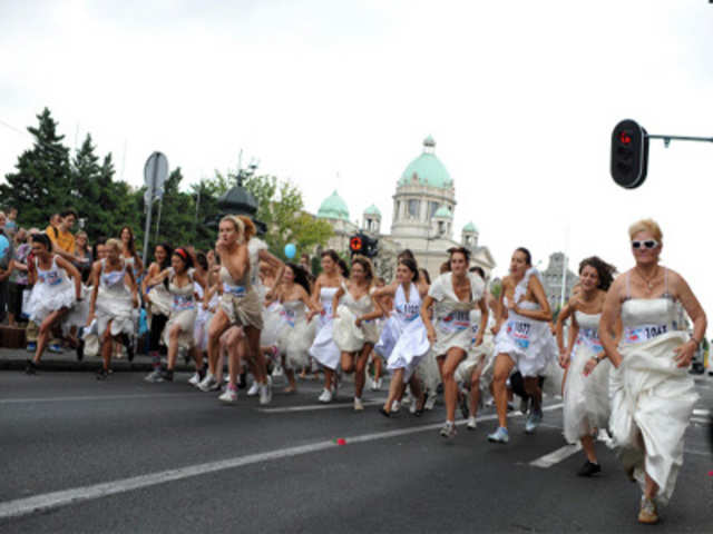 Wedding dress race in Serbia