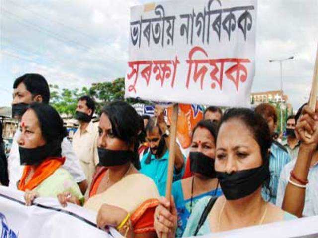 BJP activists take out a silent procession against the hostilities