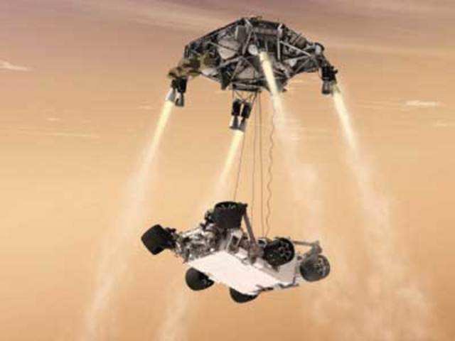 Artist's concept shows the NASA's Curiosity rover